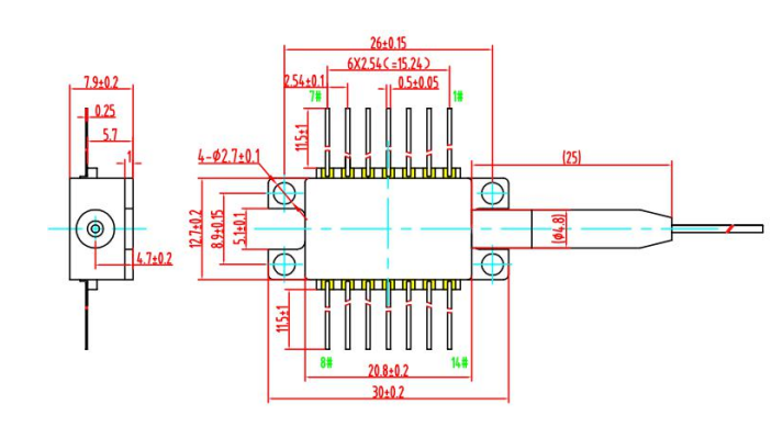 ECL窄線寬激光器的機械結(jié)構(gòu)圖
